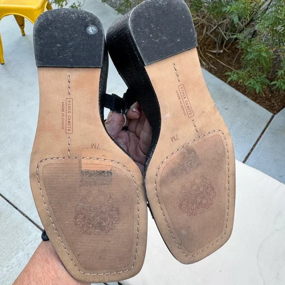 Vince Camuto Black Wedge Sandals - Picture 6 of 11